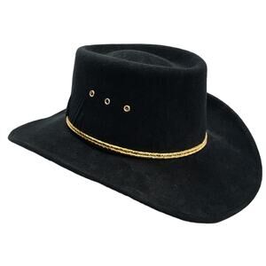 Vintage PIGALLE Hat Sombreros Black Felt Western Cowboy Ranch Hat